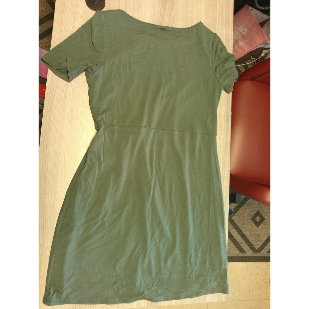 White House Black Market Sheath Dress Womens Medium Green Excellent Side Knot - Picture 2 of 7